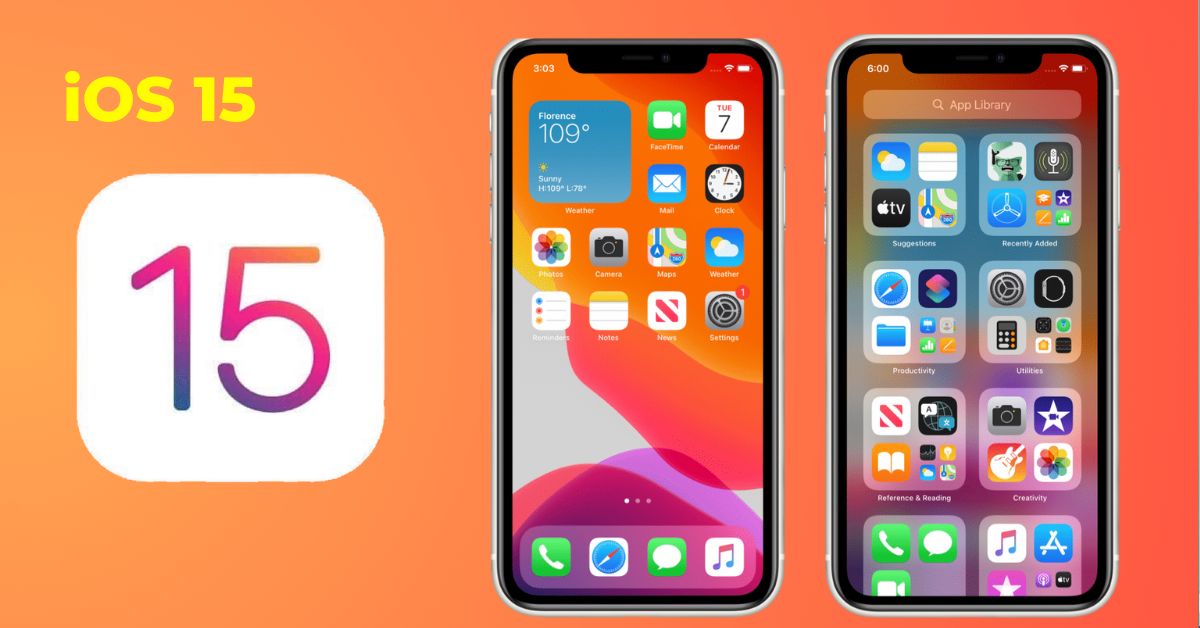 Apple device on an orange background